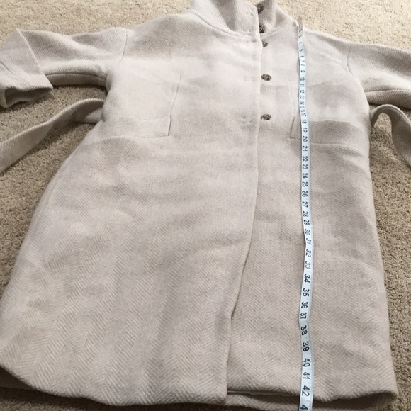 NWT! Zara medium textured wool blend high collar jacket with waist belt. - Picture 12 of 13